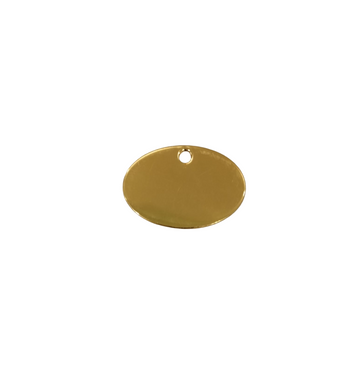 Kennel Brass Oval Shape Name Tag - Small